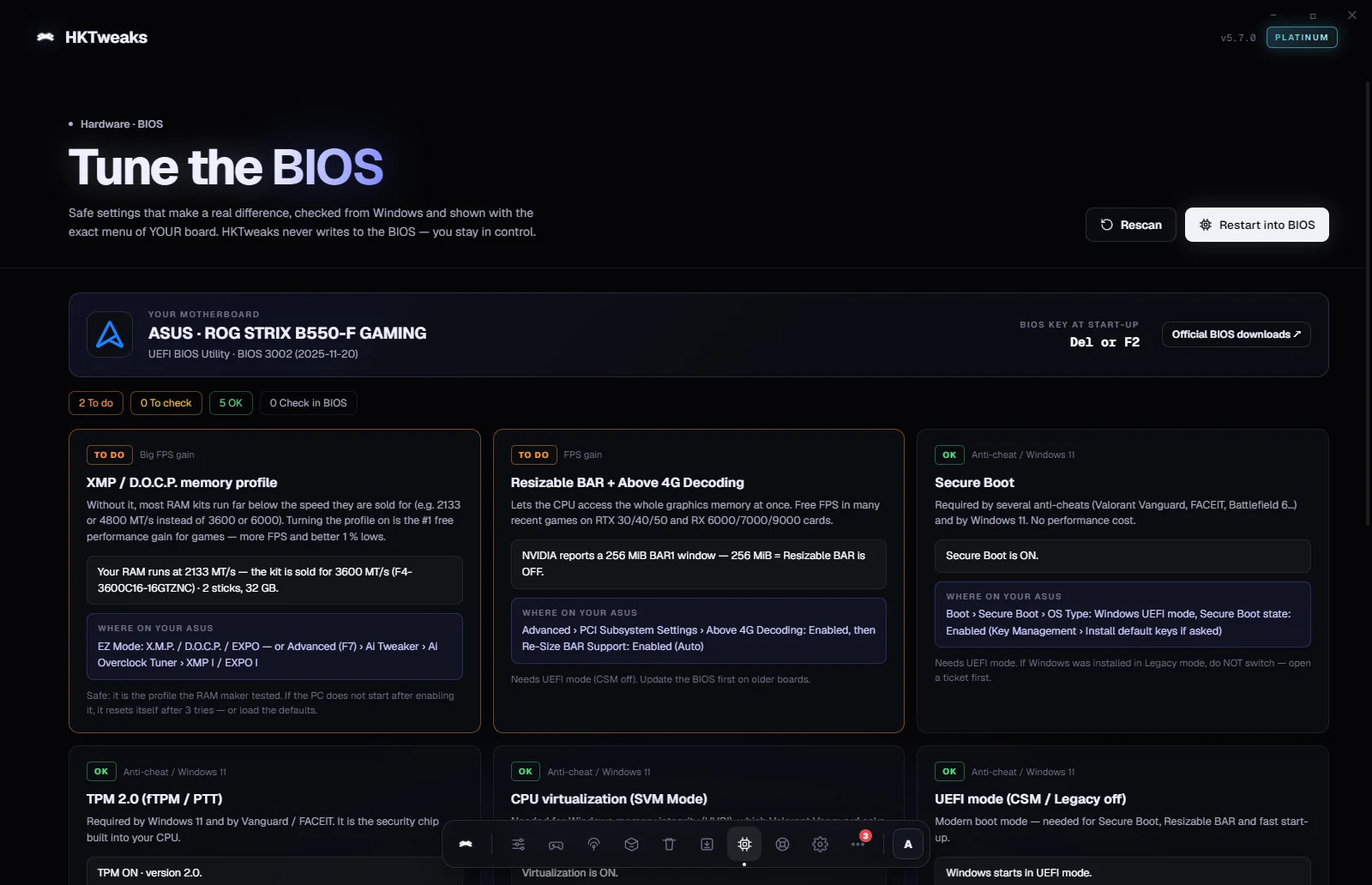 HKTweaks — BIOS guide